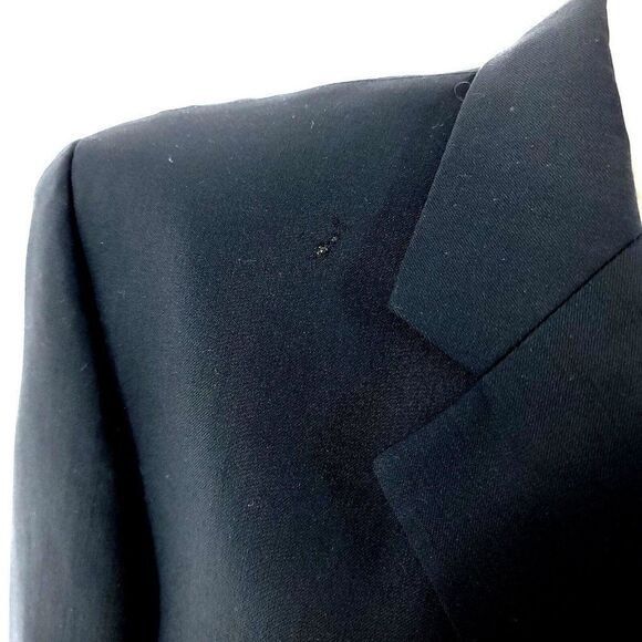 DAMAGED S. Cohen Performance 3 Brown Button Blazer 42R Blue - Picture 2 of 14